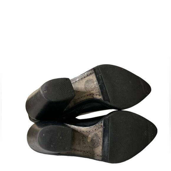 Alexander Wang Black Leather Pointed Toe Block Heel Ankle Boots Size 39.5 - Picture 3 of 7